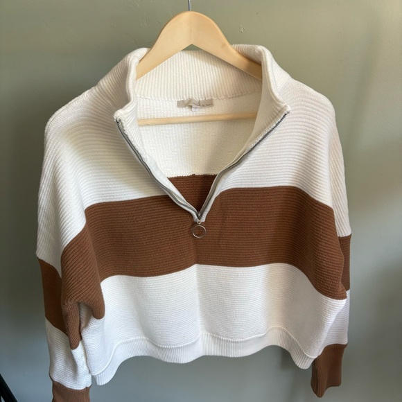 MONK & LOU 1/4 Zip Sweater, Size M - Picture 7 of 8